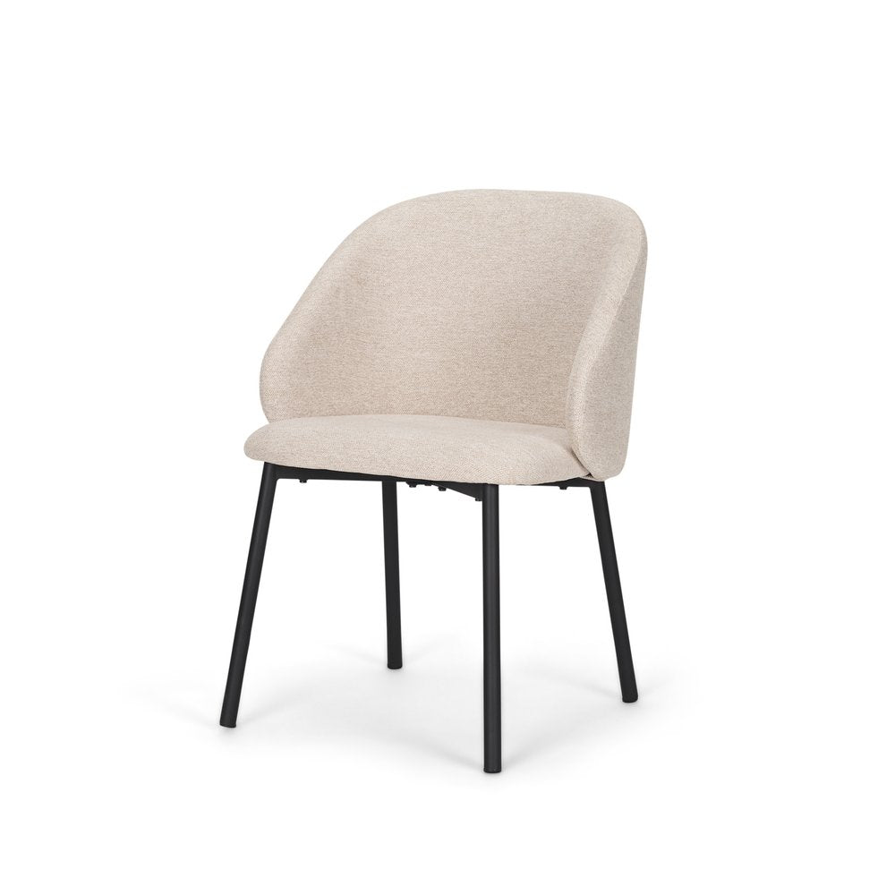 Set of Two Gray and Black Fabric Dining Side Chairs