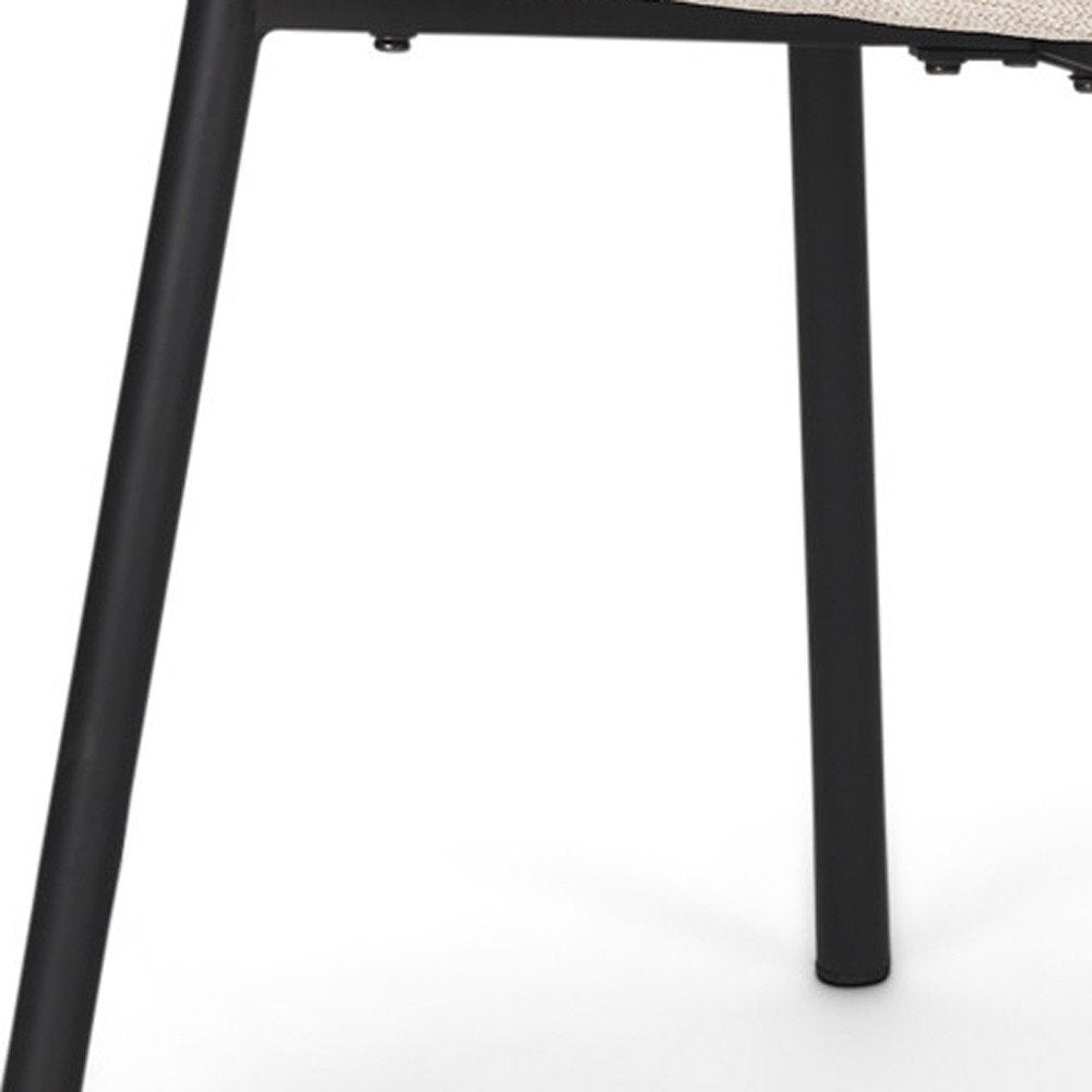 Set of Two Gray and Black Fabric Dining Side Chairs