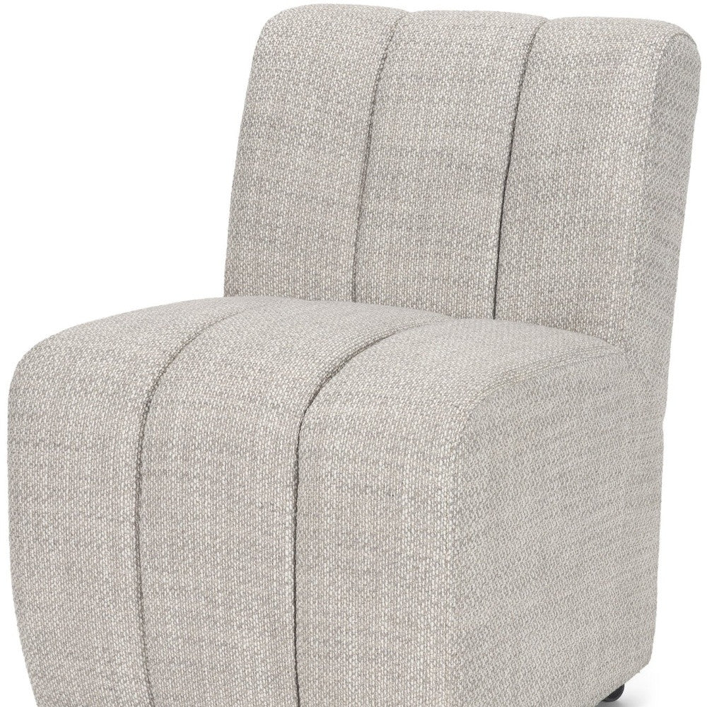 Gray And Black Upholstered Fabric Dining Side Chair With Wheels