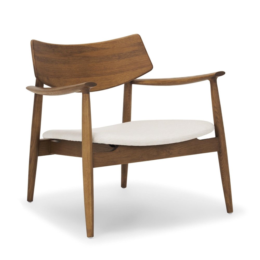 27" Brown And Cream Upholstery And Solid Wood Arm Chair