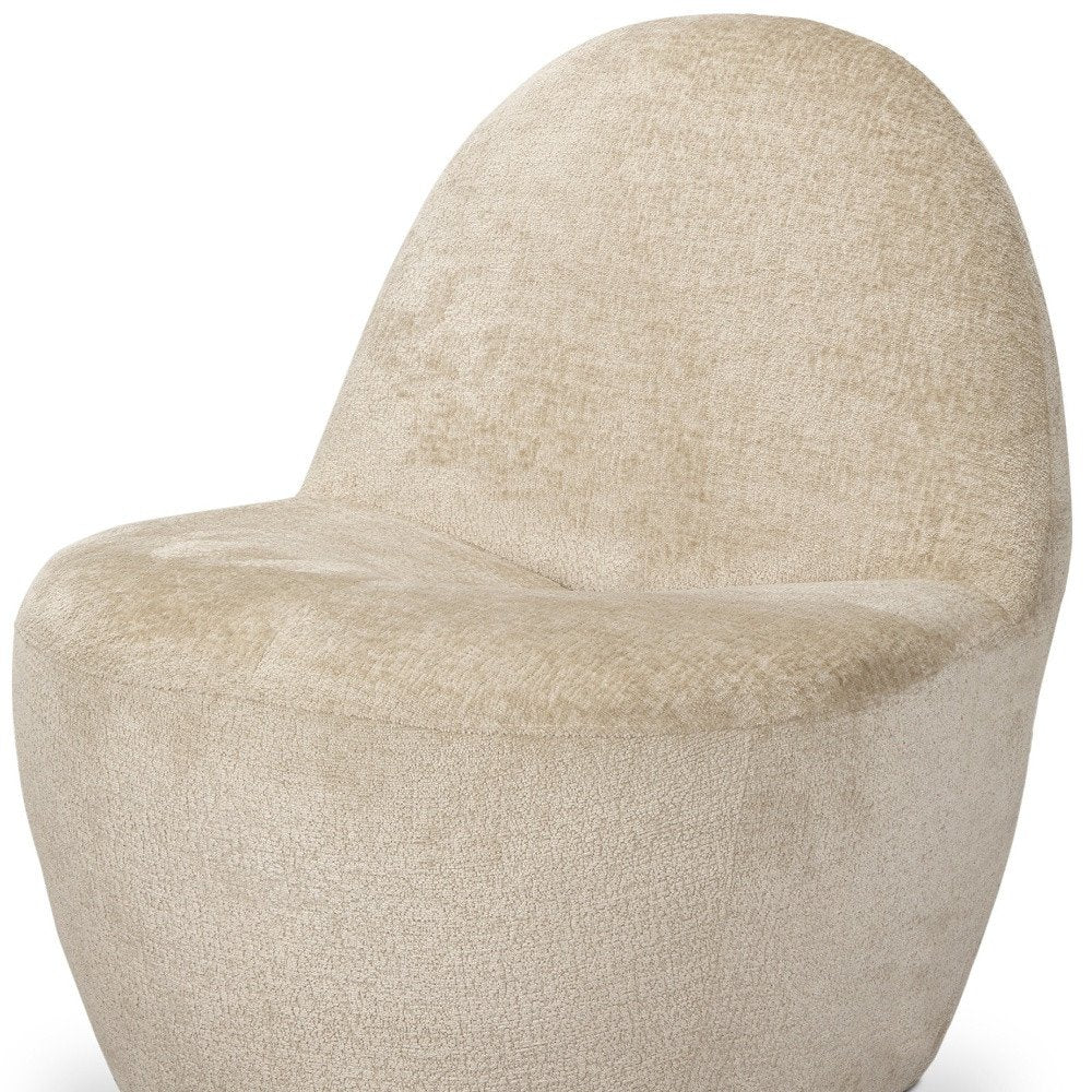 33" Beige Chenille Slipper Chair