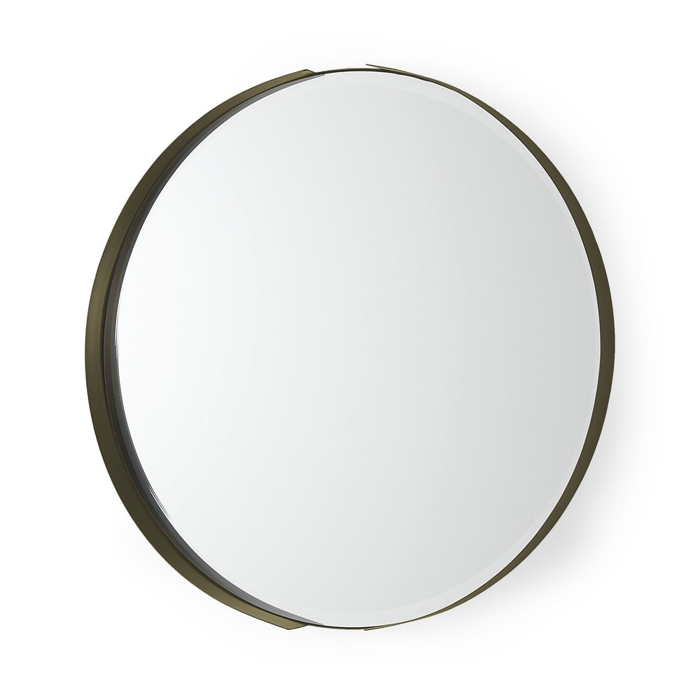 24" Gold Metal Round Framed Accent Mirror