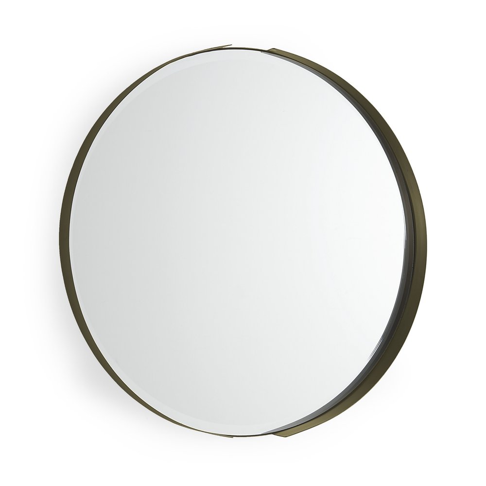 24" Gold Metal Round Framed Accent Mirror