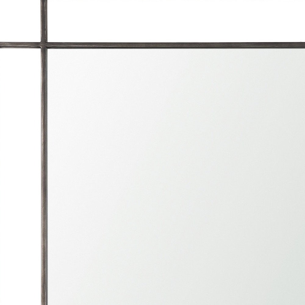 43" Gray Metal Double Frame Accent Mirror