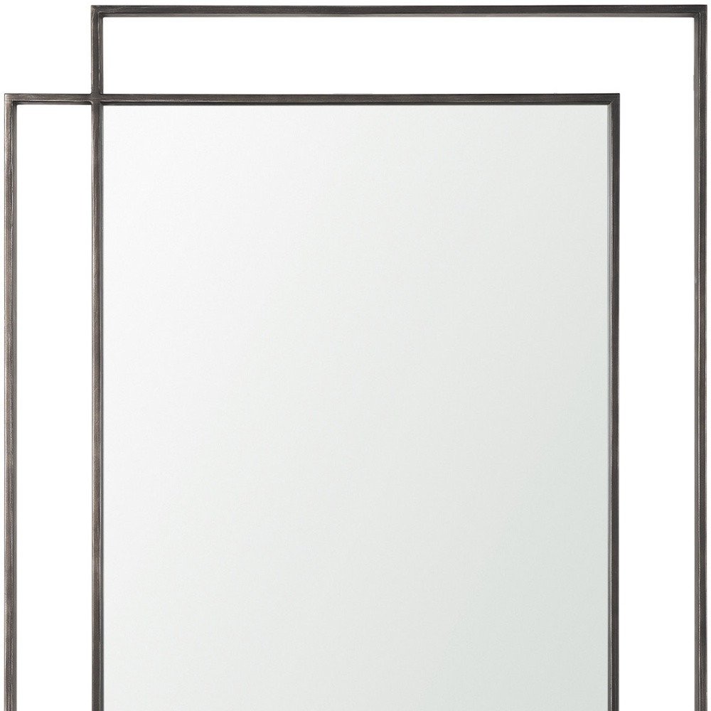 43" Gray Metal Double Frame Accent Mirror