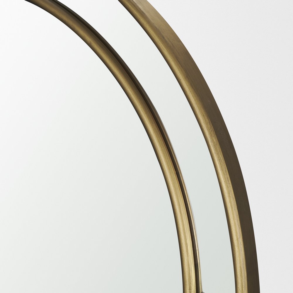 48" Gold Metal Double Arch Framed Accent Mirror