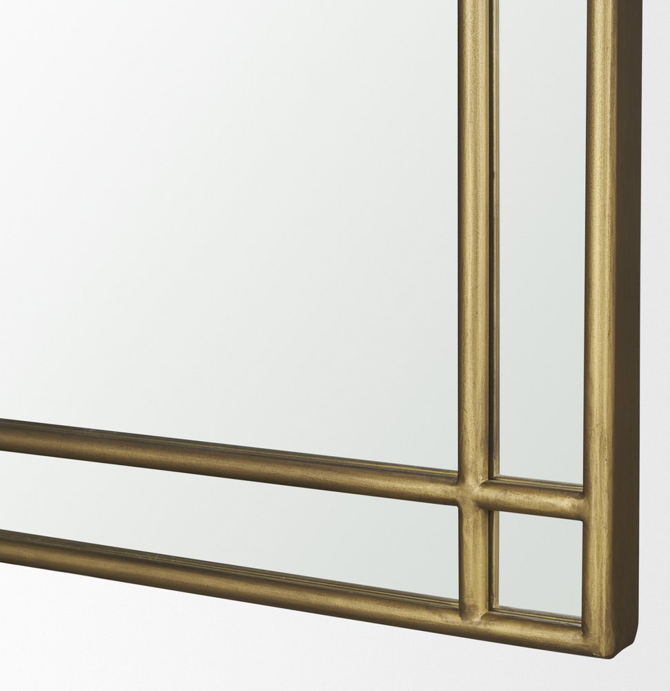 48" Gold Metal Double Arch Framed Accent Mirror