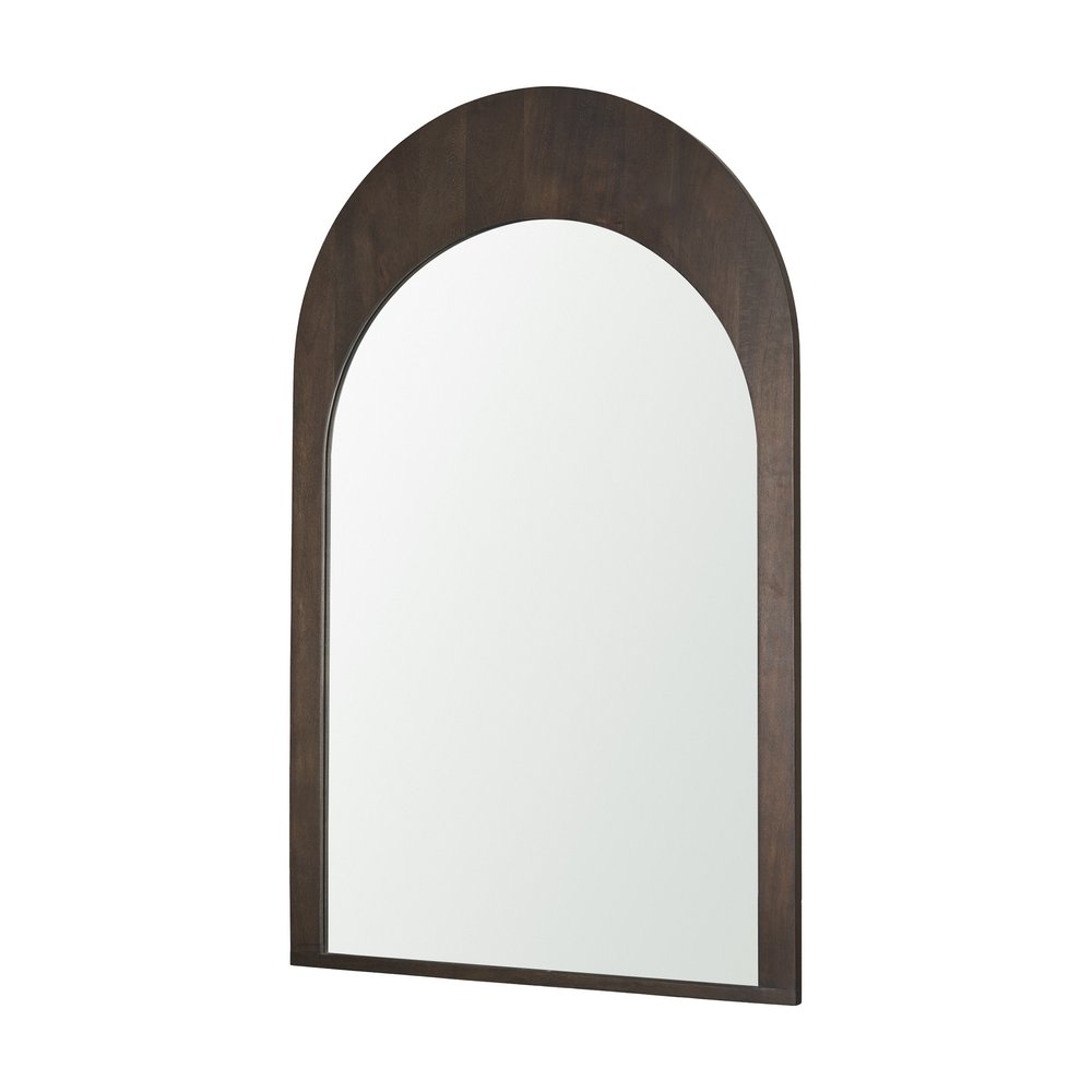 48" Brown Solid Wood Arch Framed Accent Mirror