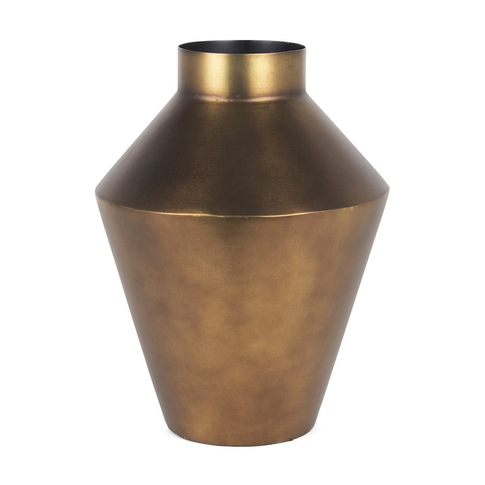 13" Antiqued Bronze Metal Table Vase