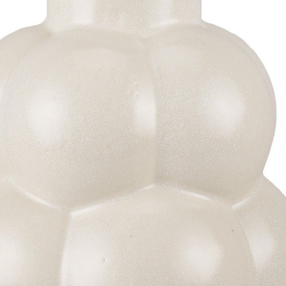 14" Cream Ceramic Modern Abstract Bubbles Table Vase