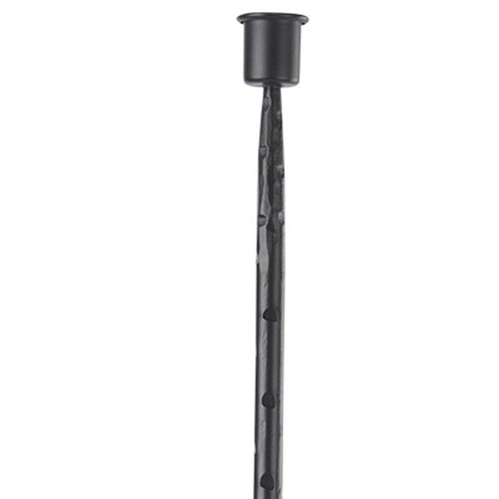30" Black Abstract Metal Tabletop Taper Candlestick