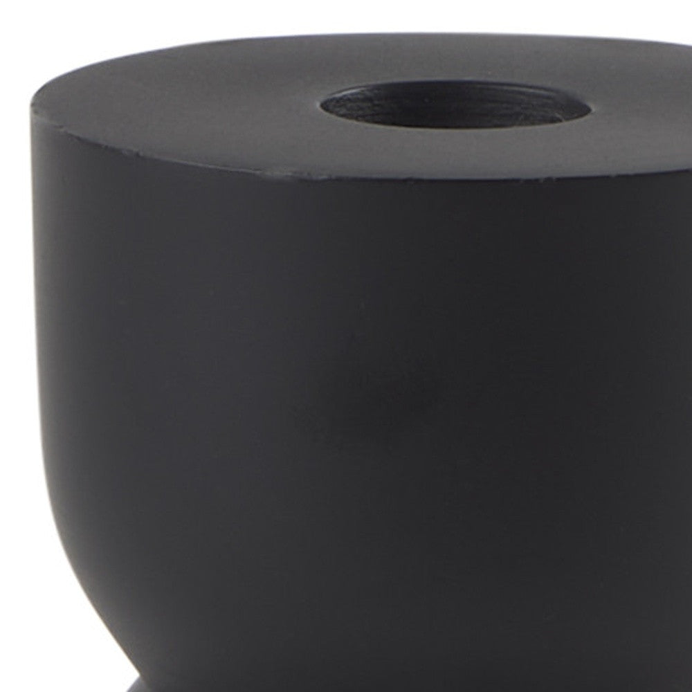 5" Black Metal Tabletop Pillar Candle Holder