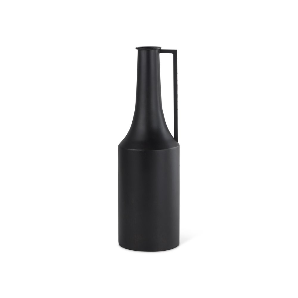 18" Black Metal Jug Vase
