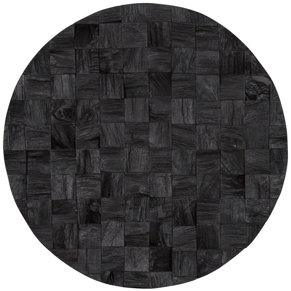 Into the Abyss II 24" X 24" Dark Brown Geometric Wood Circle Hanging Dimensional Sculpture