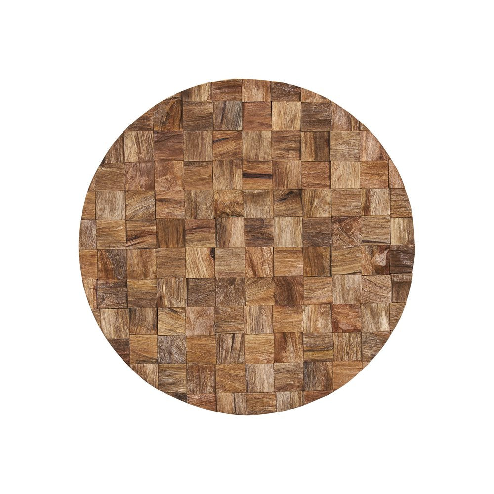 Into the Abyss II 24" X 24" Brown Geometric Wood Circle Hanging Dimensional Sculpture