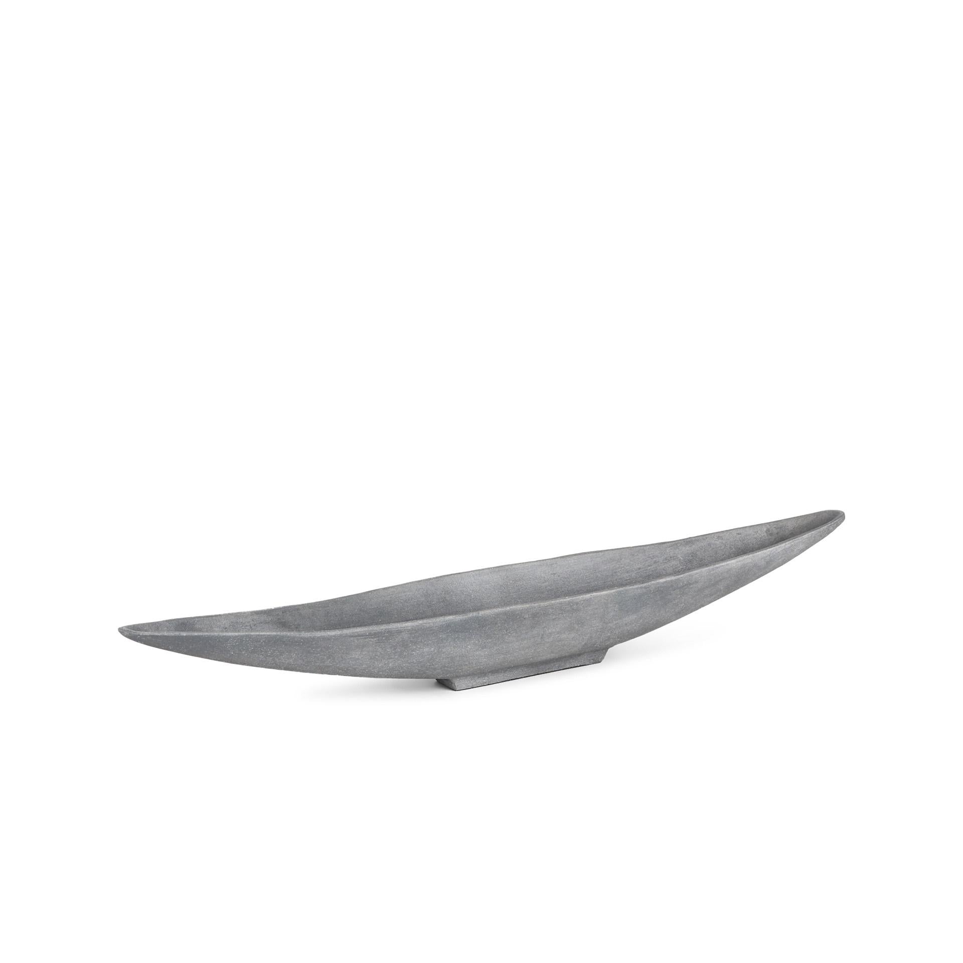 32" Gray Cast Aluminum Oval Centerpiece Bowl