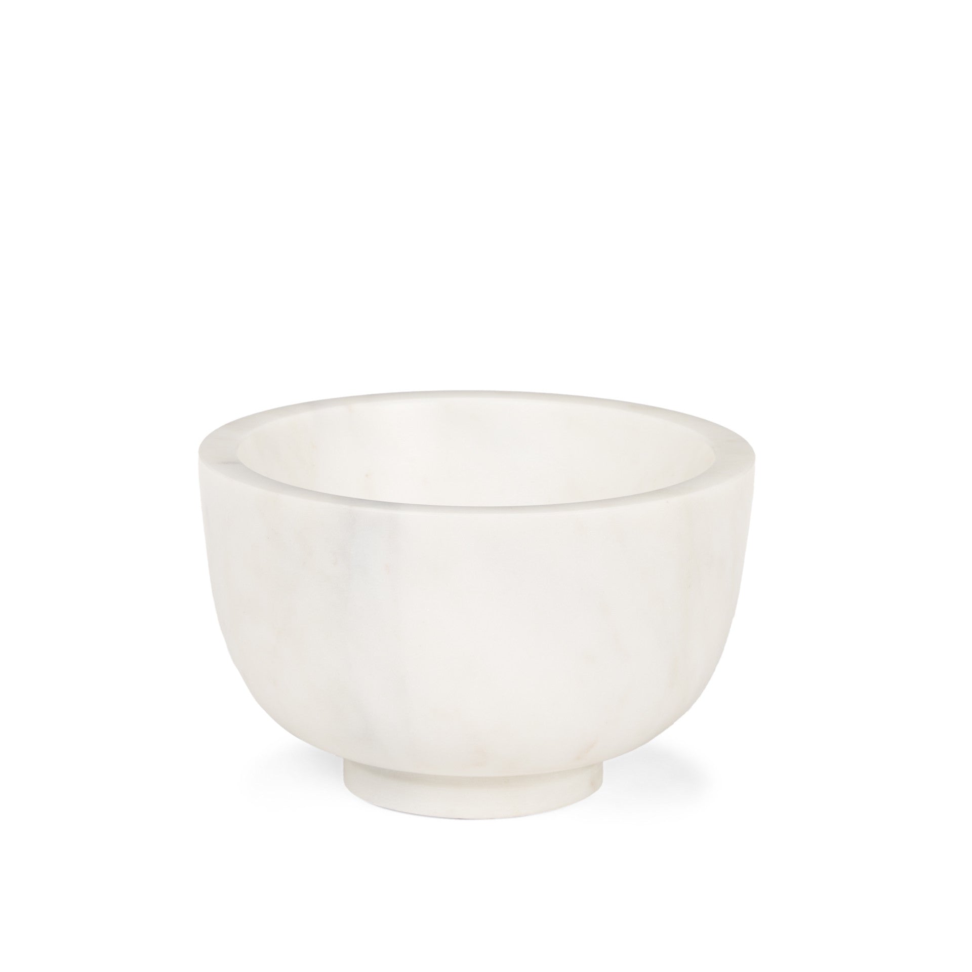 7" White Marble Round Decorative Bowl