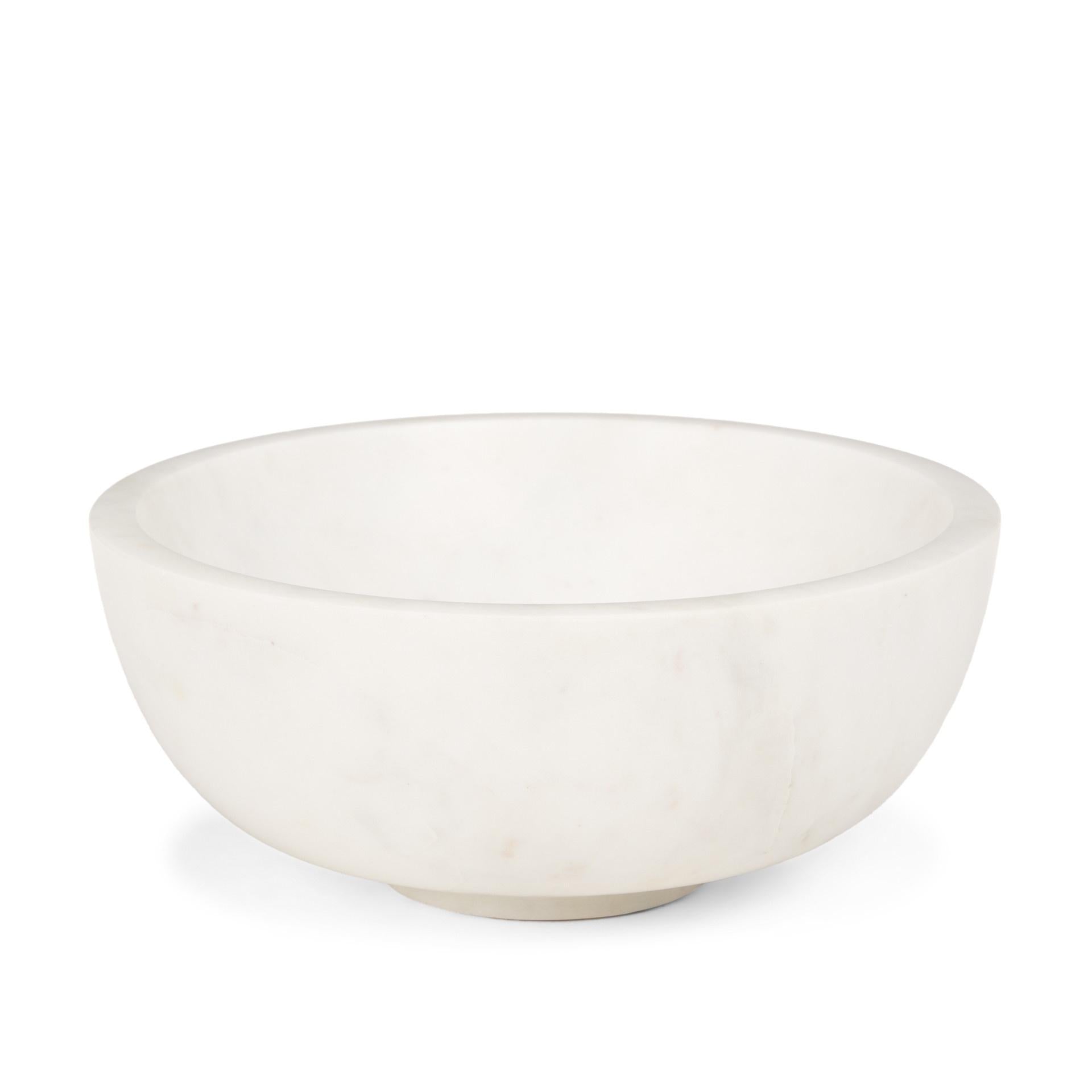 10" White Marble Round Centerpiece Bowl