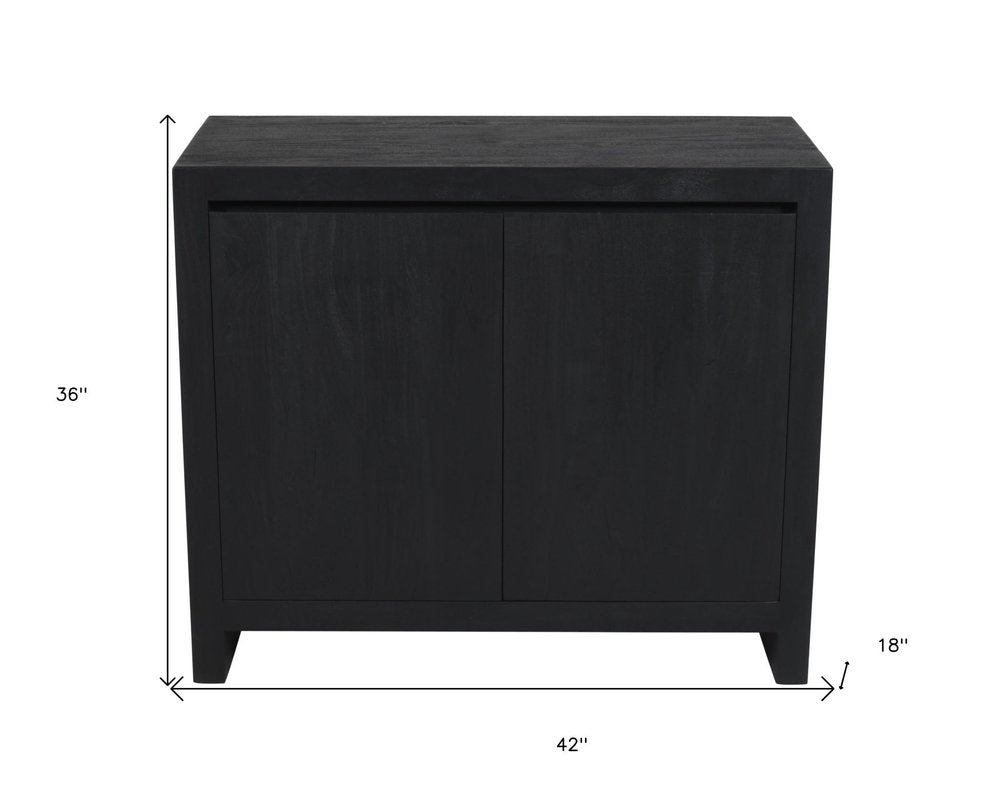 42" Graphite Distressed Reclaimed Wood Sideboard With Two Doors