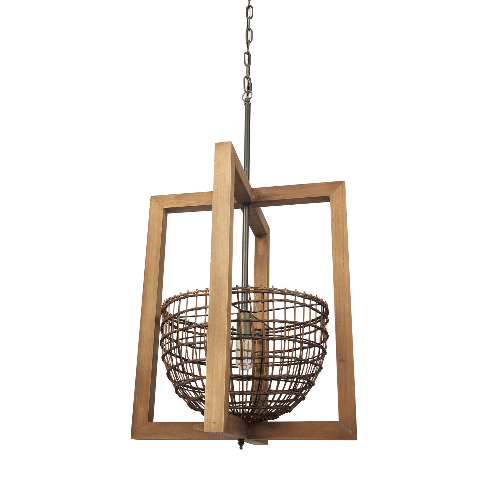 Brown Single Metal Dimmable Ceiling Light With Brown Shades