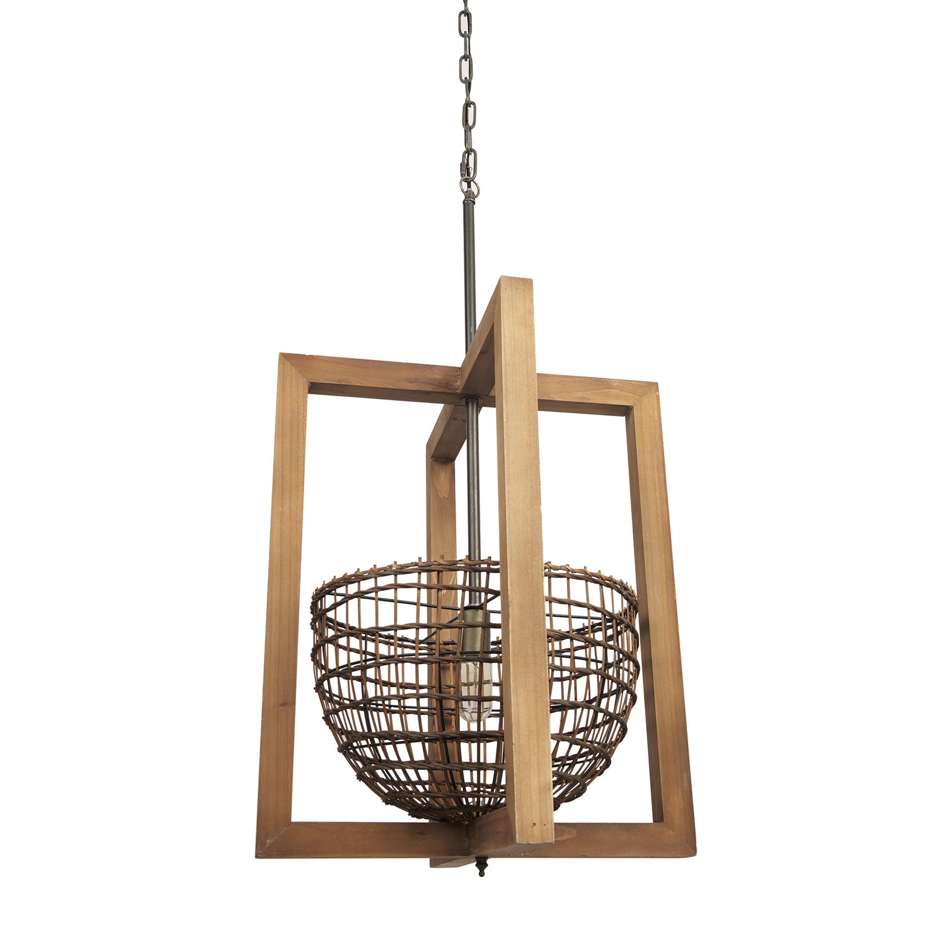 Brown Single Metal Dimmable Ceiling Light With Brown Shades