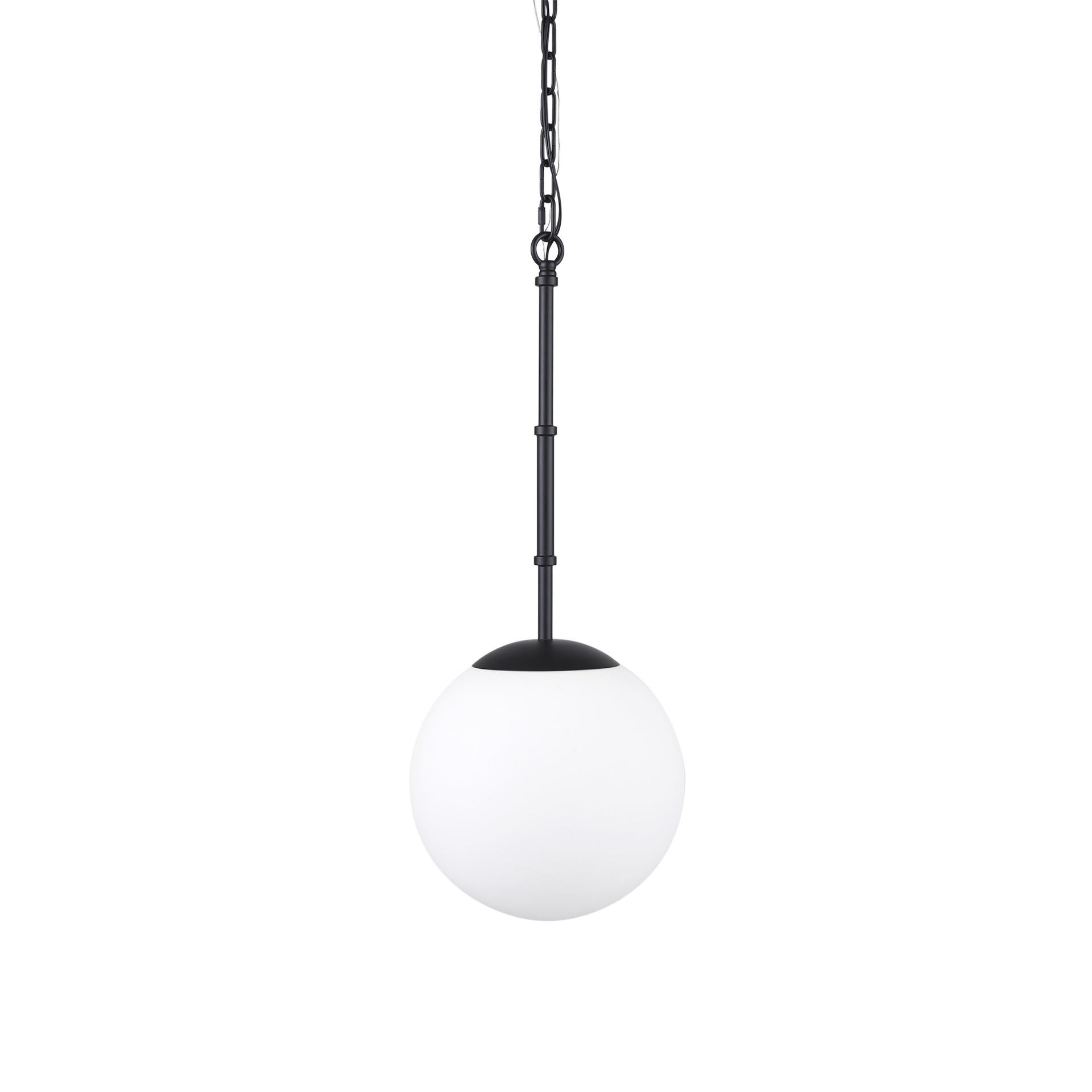 Black And White Single Metal Dimmable Ceiling Light With White Shades