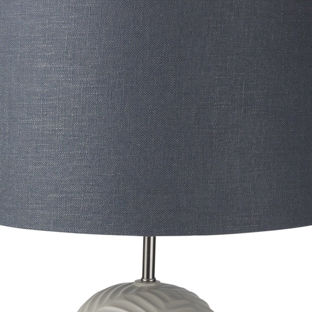29" Beige Round Bedside Lamp With Drum Shade