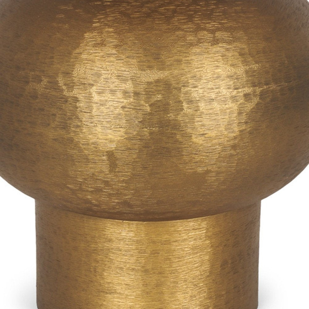 26" Gold Round Bedside Lamp With Bell Shade