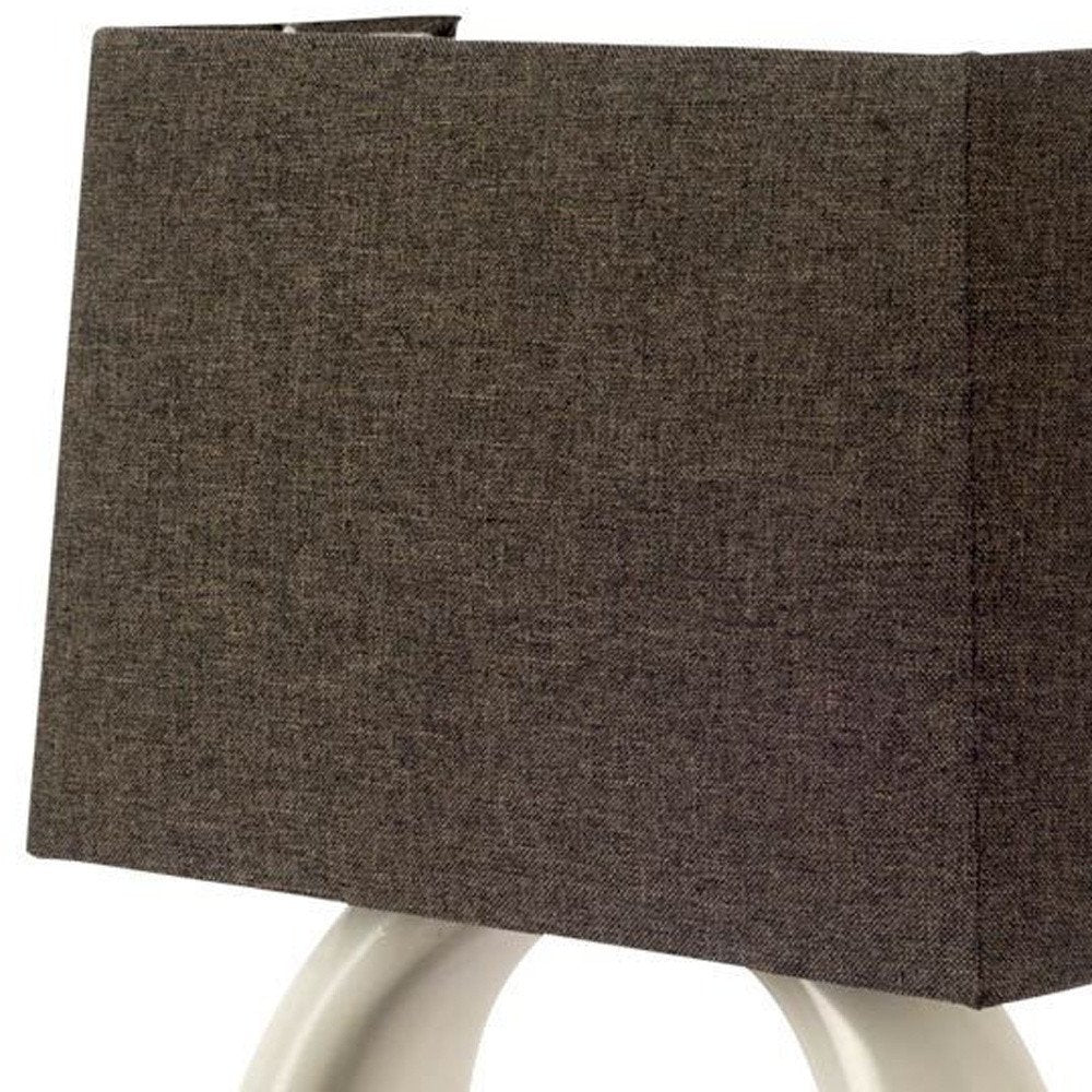12" Dark Gray And Light Gray Resin and Fabric Armed Sconce