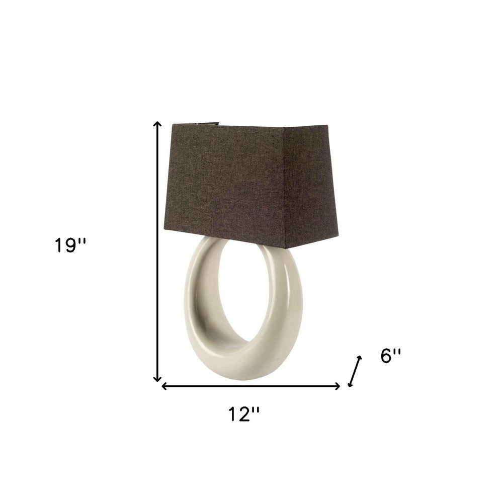 12" Dark Gray And Light Gray Resin and Fabric Armed Sconce
