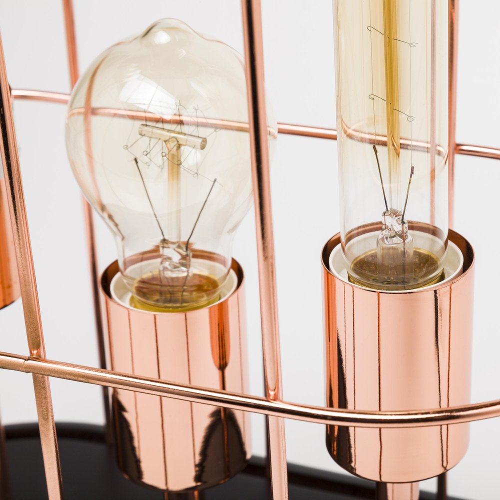 19" Rose Gold And Black Lantern Lantern With Shade