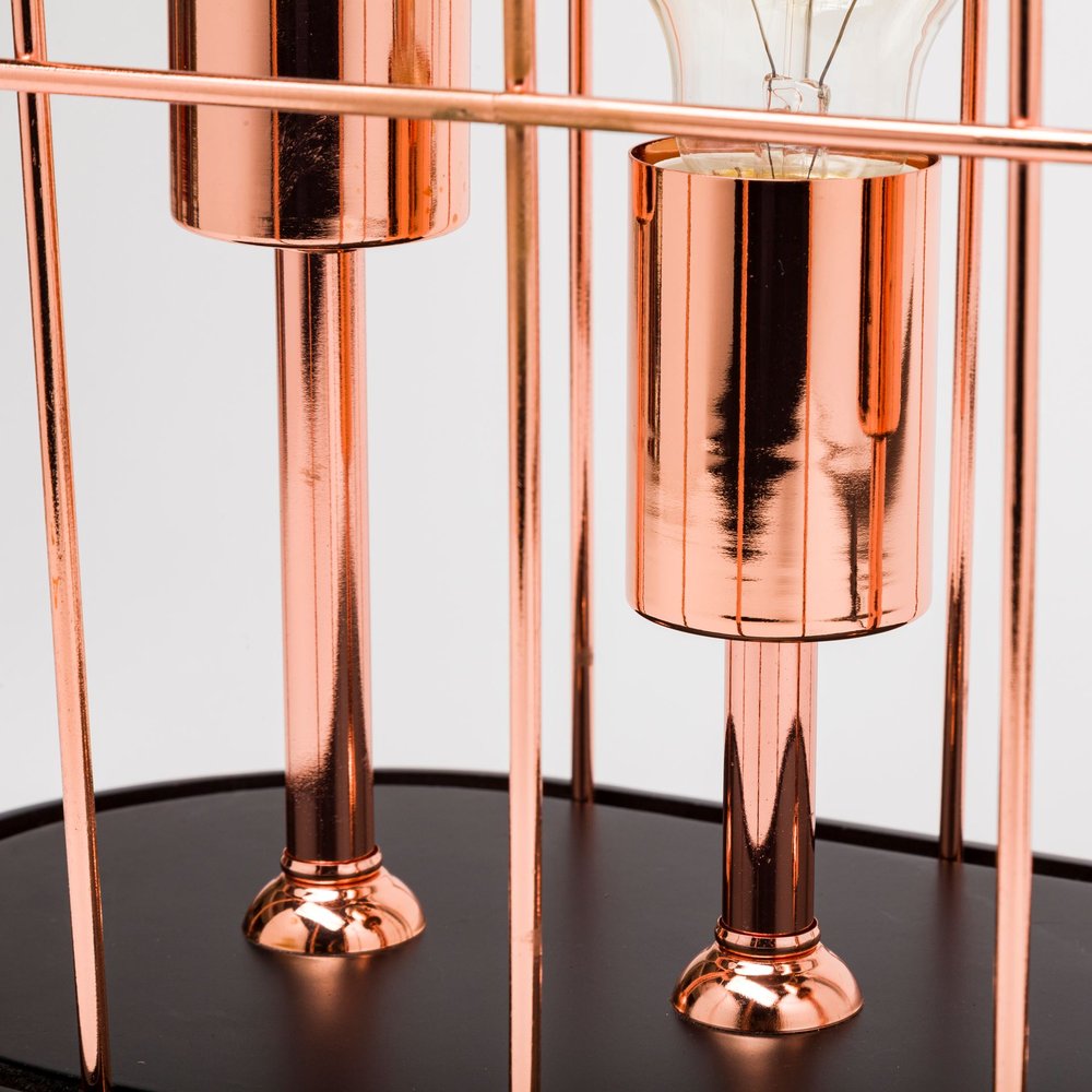 19" Rose Gold And Black Lantern Lantern With Shade