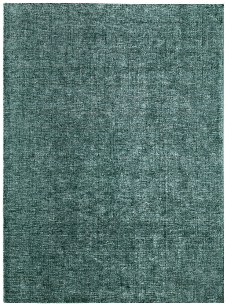 9' X 13' Green And White Hand Woven Area Rug