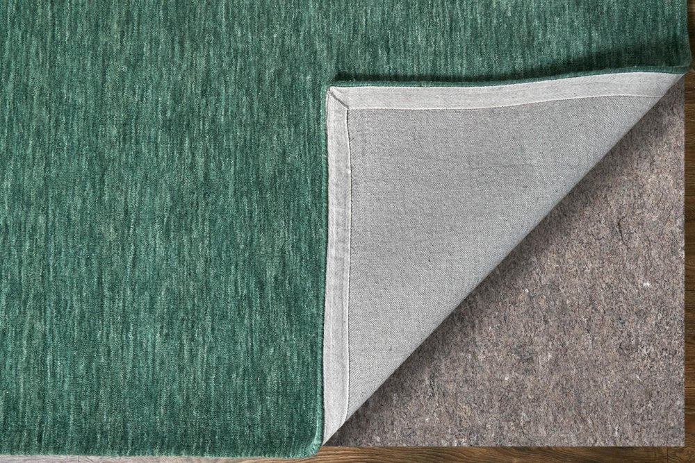 9' X 13' Green And White Hand Woven Area Rug