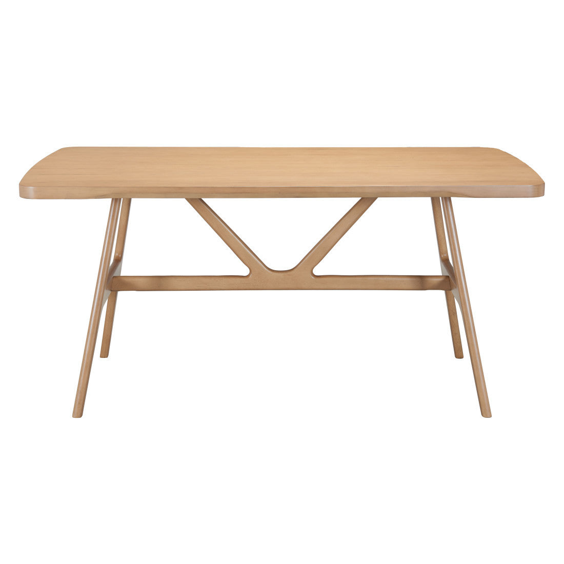 63" Natural Solid Wood Trestle Base Dining Table
