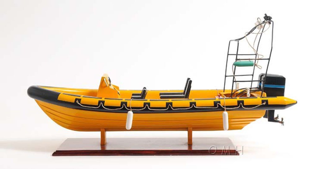 13" Unfinished Wood Hand Painted Model Boat