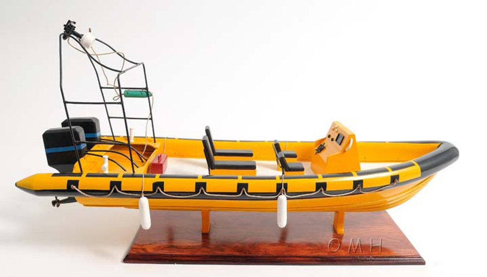 13" Unfinished Wood Hand Painted Model Boat
