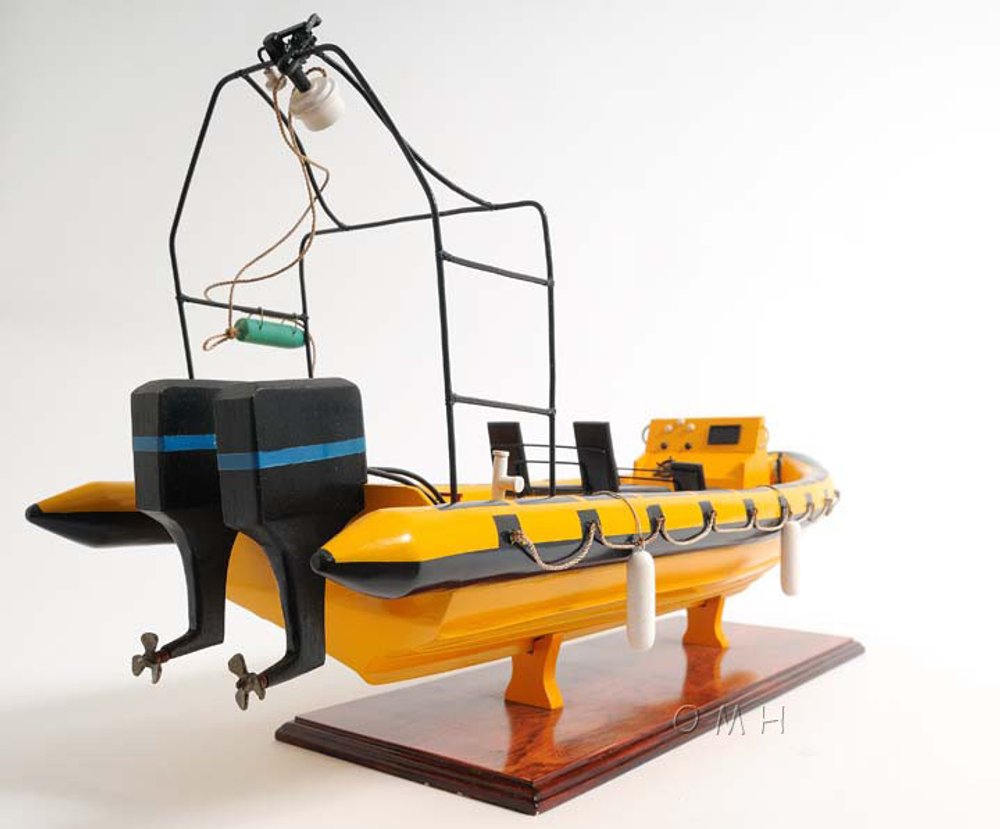 13" Unfinished Wood Hand Painted Model Boat