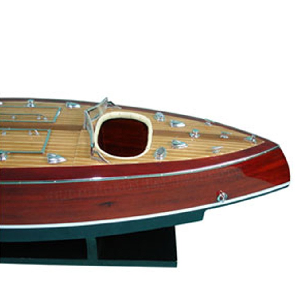 17" Unfinished Wood Hand Painted Model Boat