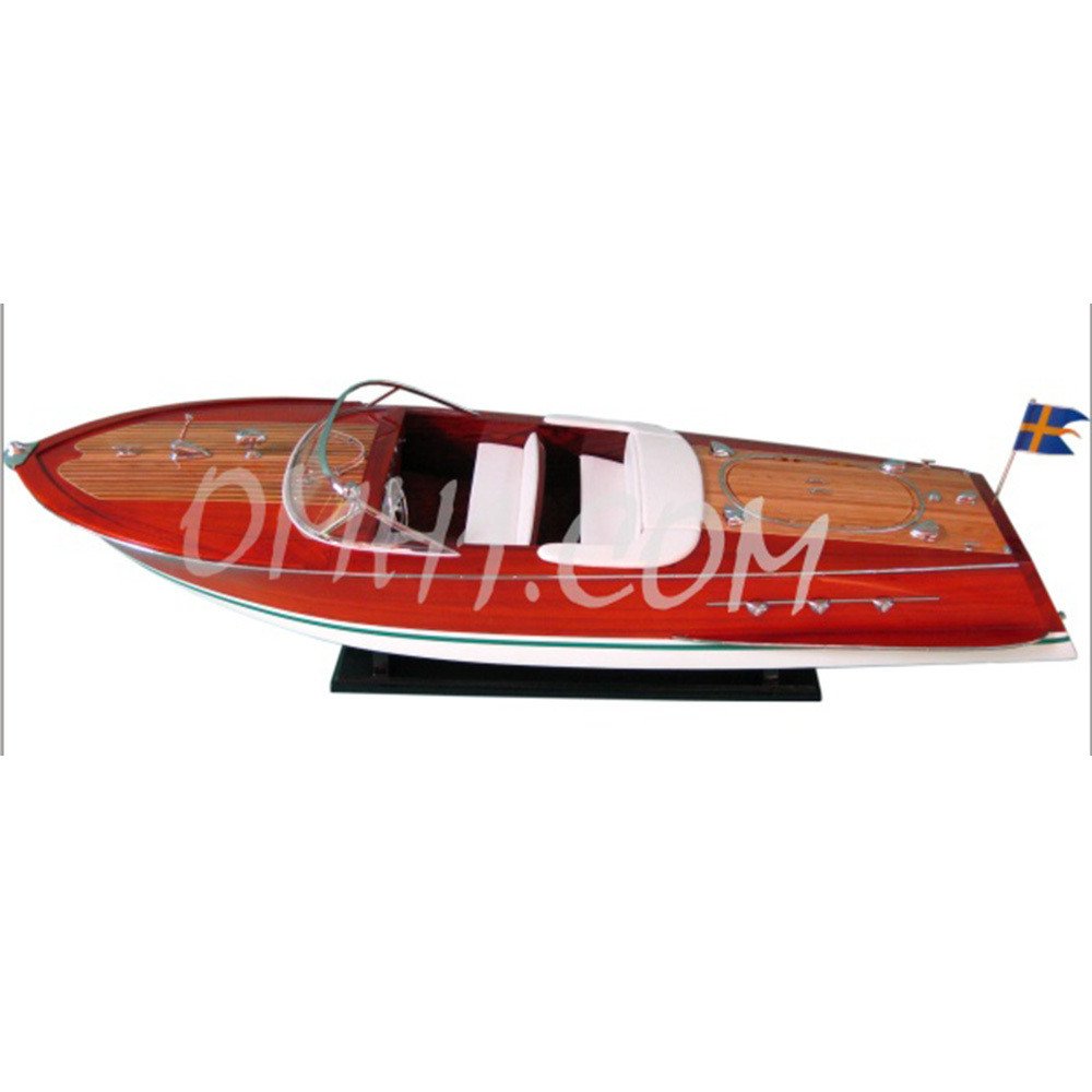 10" Unfinished Wood Hand Painted Model Boat