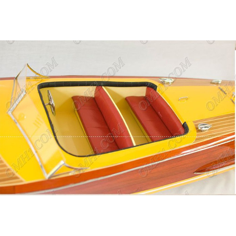 10" Unfinished Wood Hand Painted Model Boat