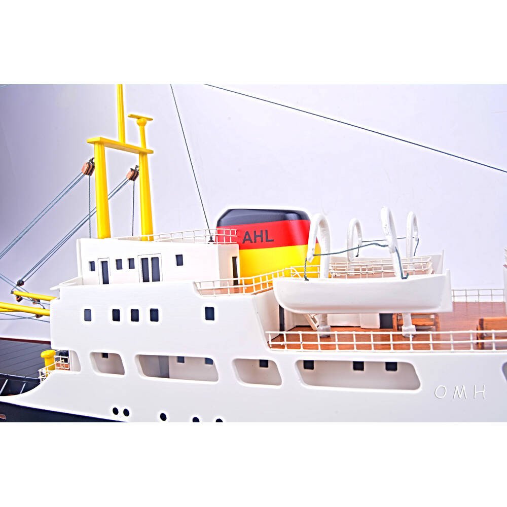 12" Unfinished Wood Hand Painted Model Boat