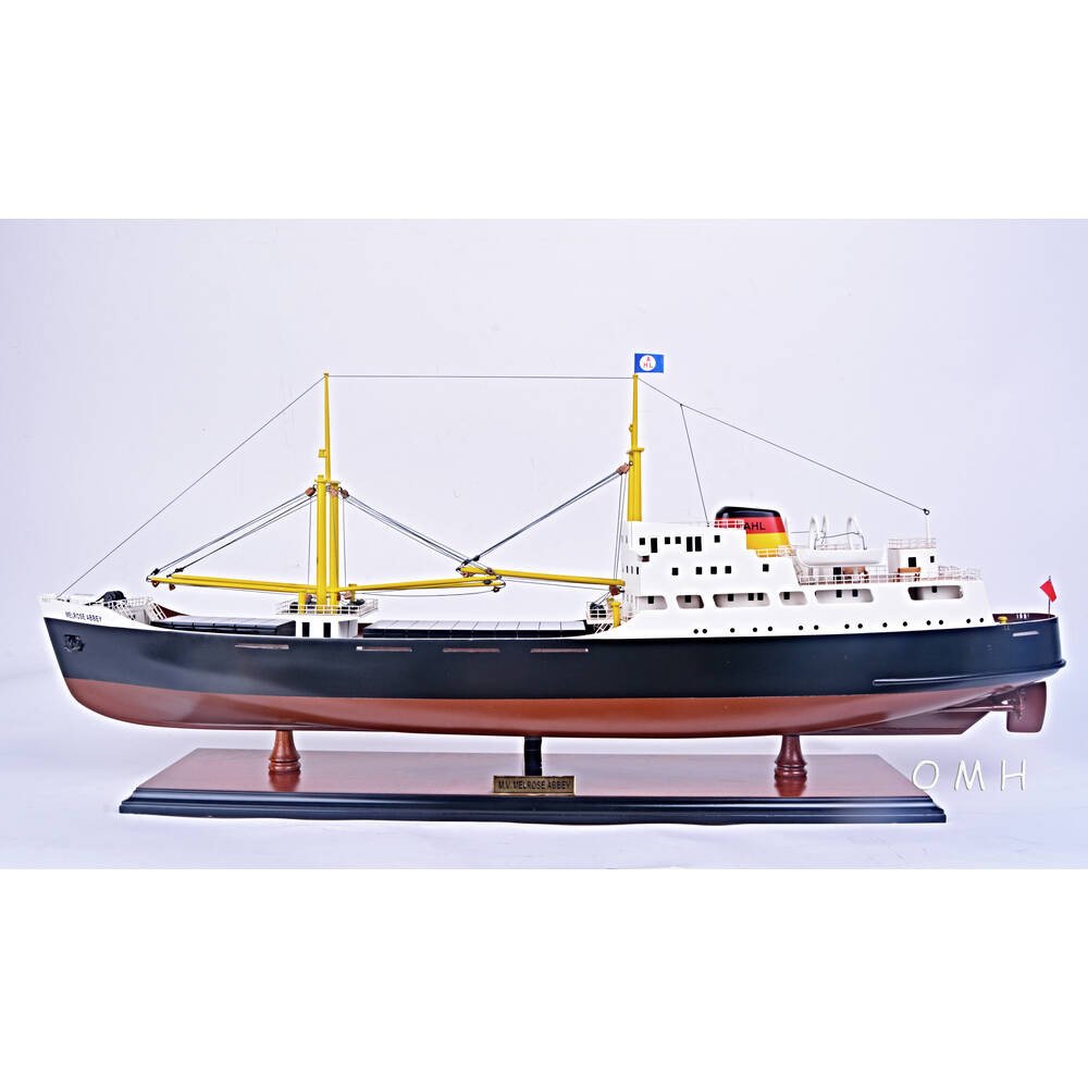 12" Unfinished Wood Hand Painted Model Boat