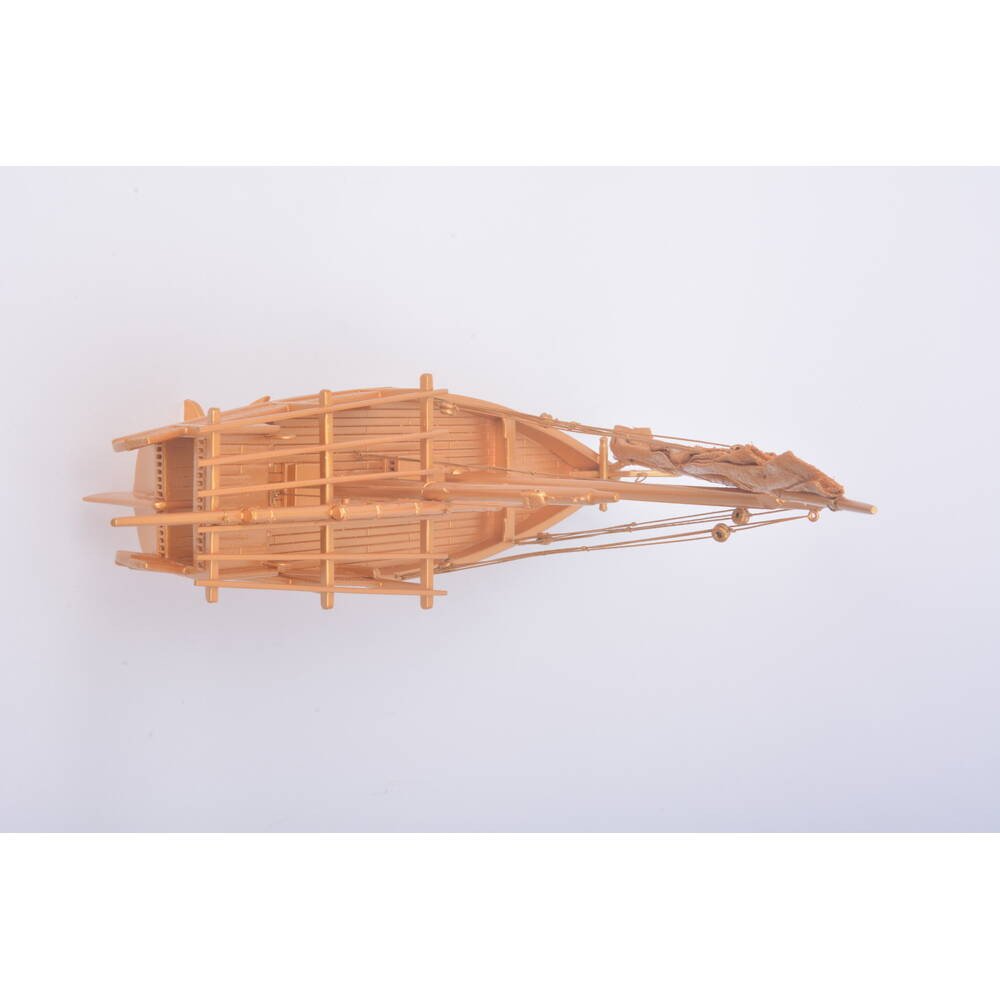 11" Unfinished Wood Hand Painted Model Boat