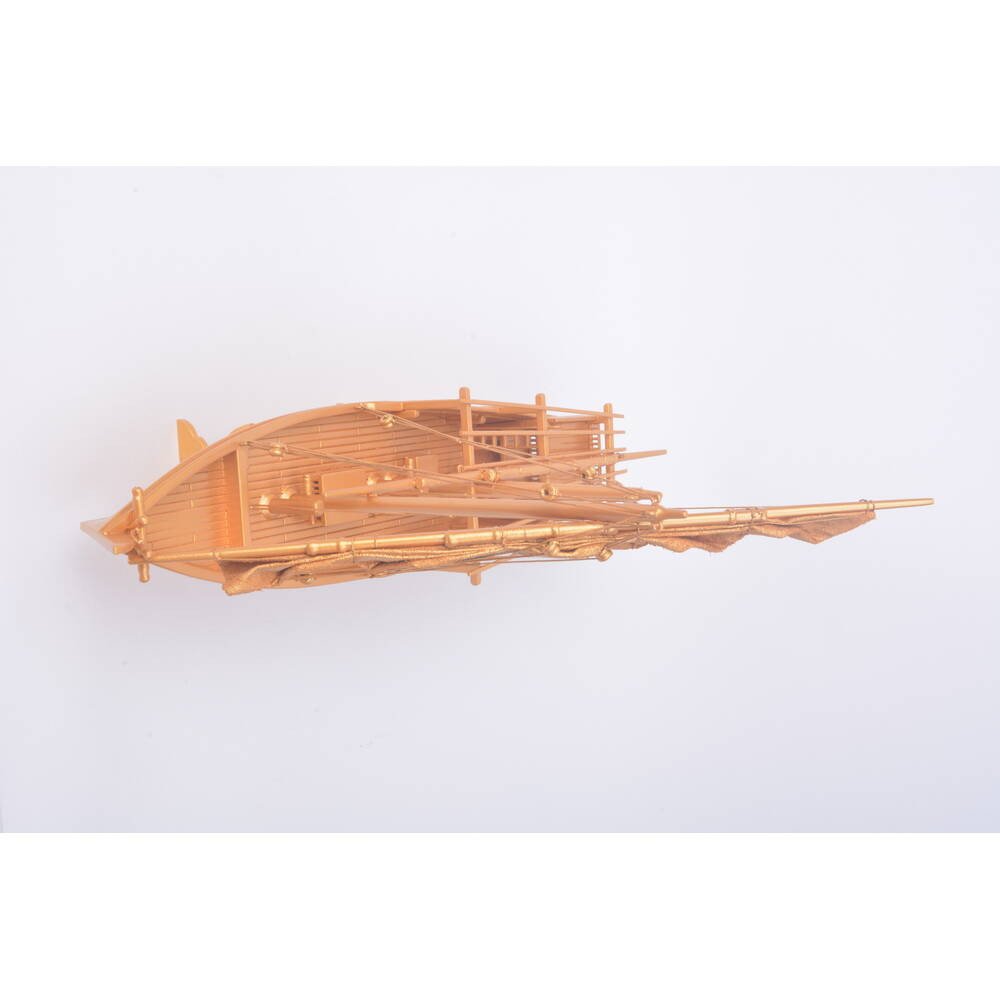 11" Unfinished Wood Hand Painted Model Boat