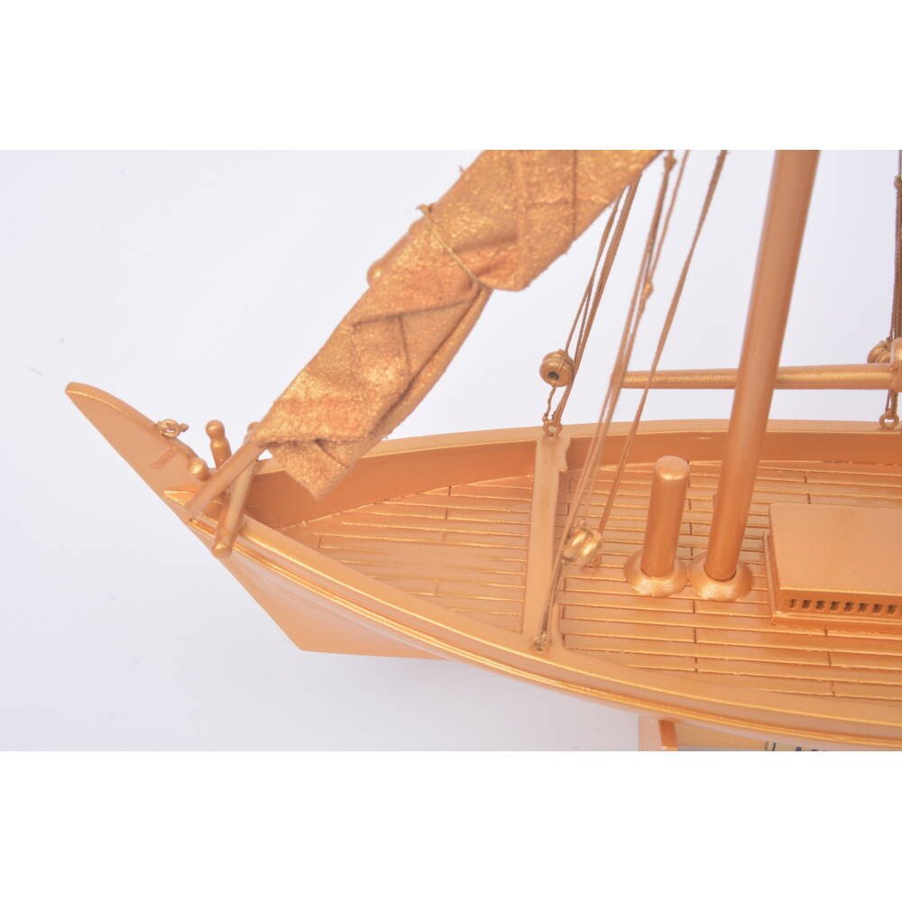 11" Unfinished Wood Hand Painted Model Boat