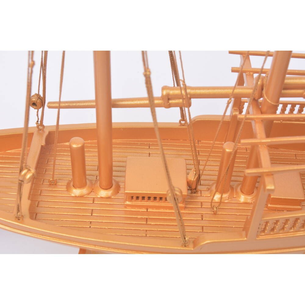 11" Unfinished Wood Hand Painted Model Boat