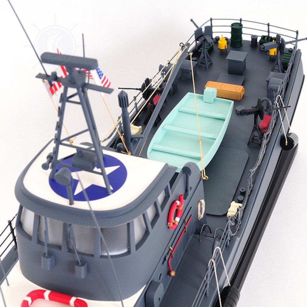 17" Unfinished Wood Hand Painted Model Boat