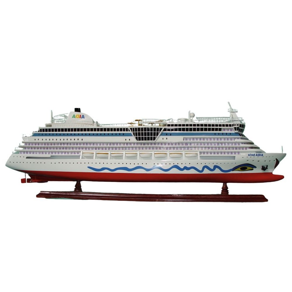 11" Unfinished Wood Hand Painted Model Boat