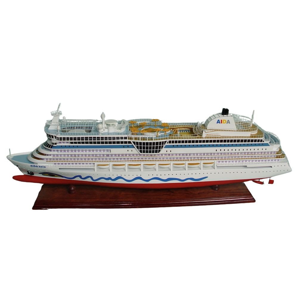 11" Unfinished Wood Hand Painted Model Boat